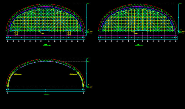 阜阳跨度110米，拱高35_7米煤棚网架